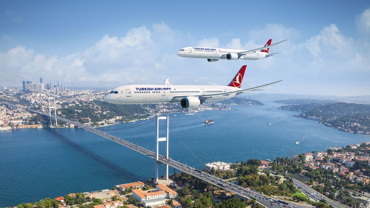 Aerial view of Bosphorus bridge in İstanbul.