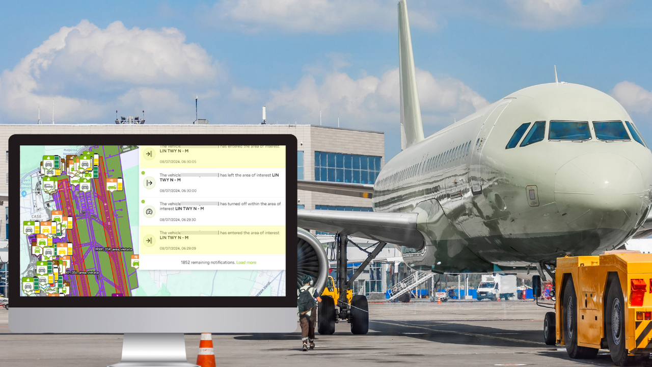 Boom di attività negli aeroporti italiani dati Targa Telematic