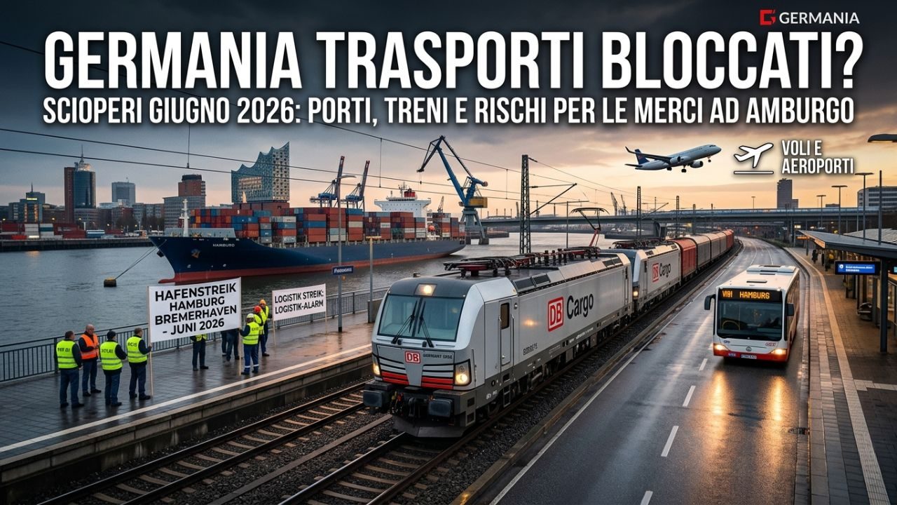 Germania, trasporti a rischio a giugno 2026 scatta l'allarme logistica nei porti del Nord