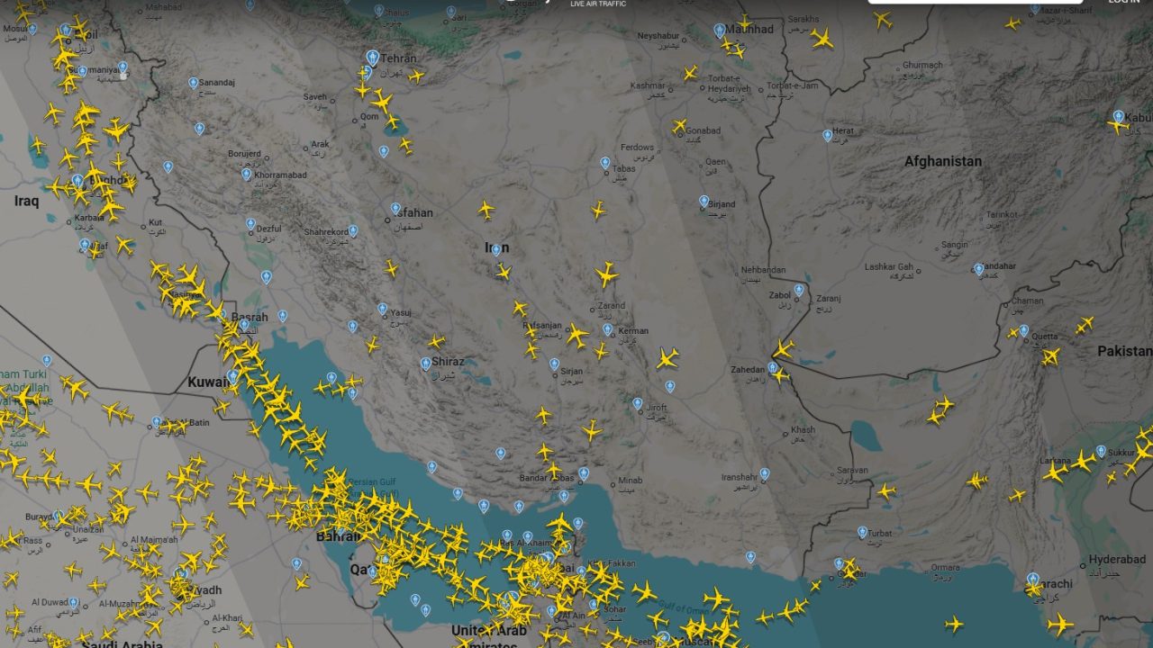 traffico aereo iran 15 gennaio
